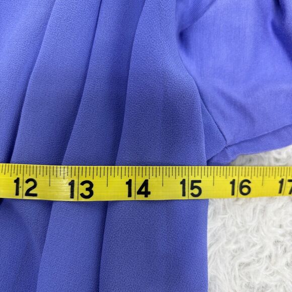 Soft Surroundings Anouk Top Blouse Blue Periwinkle V Neck Stretch Soft sz S - Picture 4 of 6